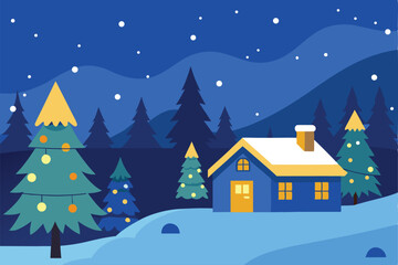 Fototapeta premium peaceful christmas scenery featuring a snow cover.eps