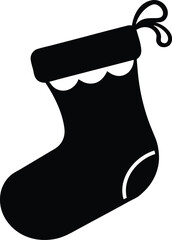 christmas stocking or sock silhouette vector illustration graphic design on a transparent background. PNG and EPS