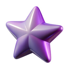 Shiny purple star against a black background