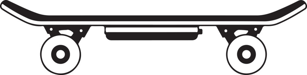 Minimalist skateboard vector illustration showcasing modern design and urban lifestyle perfect for graphics and web design projects