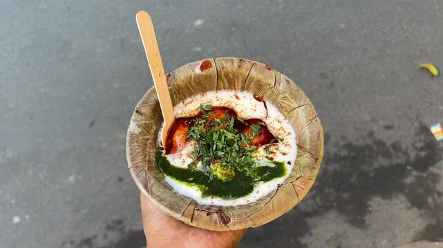 Dahi vada sold in the streets of Kolkata