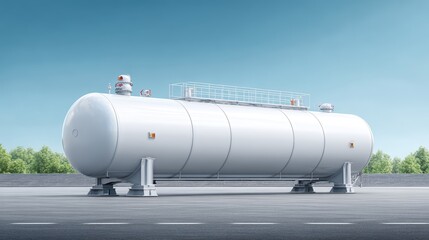 Industrial Gas Tank, Pressure Vessel, Storage Tank, White