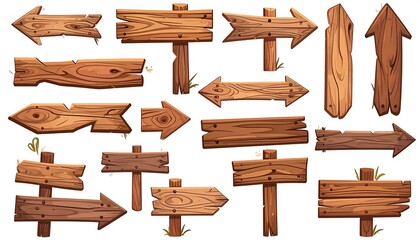 Cartoon wooden directional signs (1)