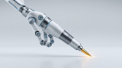 Robot Hand Writing, AI, Automation, Future Tech Concept