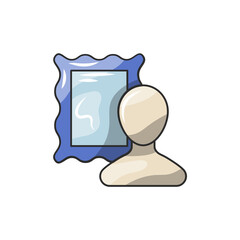 Mirror Face Icon, Therapist Expression Reflection Vector.