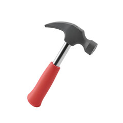 Hammer tool isolated on a neutral field, construction and repair equipment in elevated view, a
