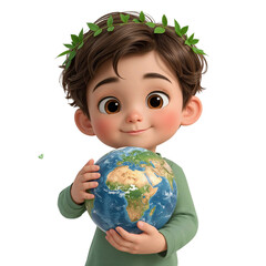 Envisioning a world where nature and childhood intertwine, a hopeful gaze towards the future