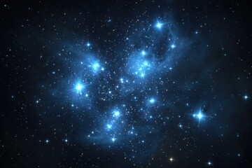 Obraz premium Cosmic journey through a vibrant star cluster revealing celestial wonders, luminous stars, and deep space mysteries in a vast expanse of the universe