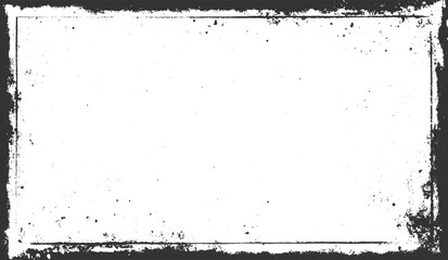 Vintage Grunge Black Frame Texture distressed effect. Overlay Vector Illustration pattern, isolated on transparent background