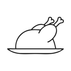 vector illustration of a plate with a chicken
