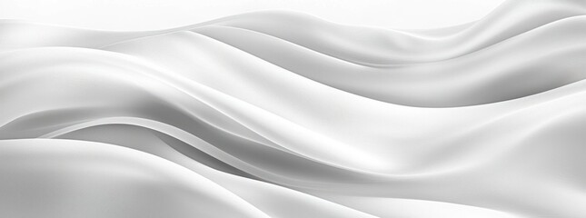 Fototapeta premium Abstract White Wavy Textured Surface With Soft Lighting And Smooth Flowing Fabric