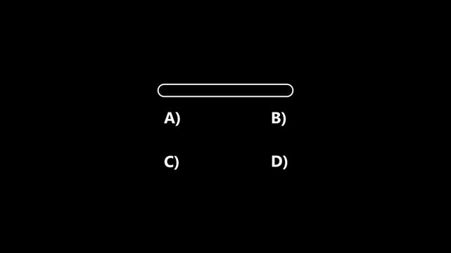 Quiz Line Animation with option selection on black background. ,Quiz template challenge with option selection. quiz template, quiz game for question answers.