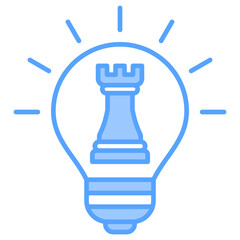 Innovation Strategy Blue Icon