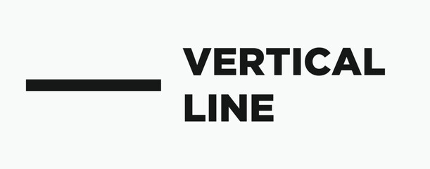 Illustration of a vertical line icon with its name next to it, suitable for educational lessons at school.