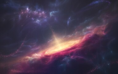 Vibrant cosmic nebula with glowing stellar formation