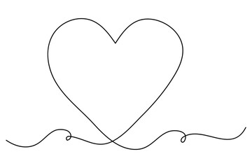 A heart line icon symbolizing love in outline style drawn in continuous single line vector illustrator
