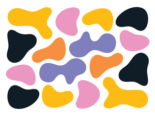 Organic Abstract Blob Shapes Seamless Vector Pattern – Colorful Modern Fluid Background Design
