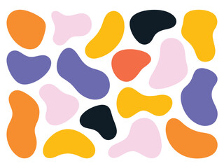 Organic Abstract Blob Shapes Seamless Vector Pattern – Colorful Modern Fluid Background Design
