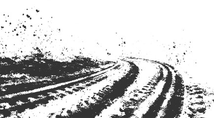 Abstract Grunge Tire Skid Mark Vector design dust overlay black tire isolated on transparent background © Vector point