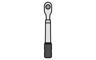 Simple and cute line icon of torque wrench for car maintenance, repair tools and mechanical equipment illustration