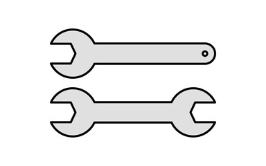 Simple and cute line icon of spanner wrench for automotive maintenance and repair tools illustration