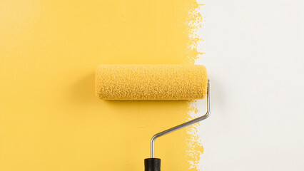 Obraz premium Paint Roller Strokes on White Background - Isolated Realistic Series