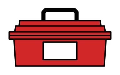 Simple and cute line icon of toolbox for car maintenance and mechanical tools illustration