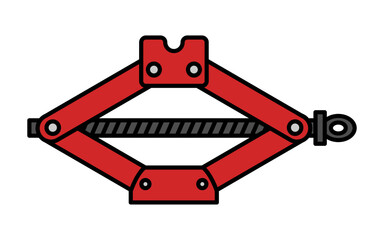 Simple and cute line icon of scissor jack for car tire change and maintenance illustration