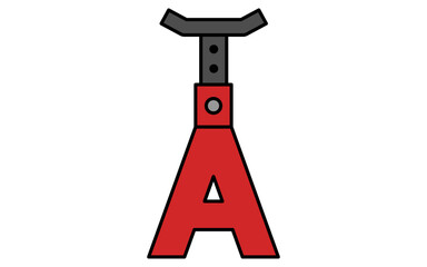 Simple and cute line icon of jack stand for car maintenance safety equipment illustration