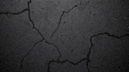 Obraz premium Deeply textured black surface showing evidence of cracking, suggesting wear, age, and the passage of time