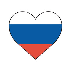 Symbol of Love for Russia A Heart Shaped Rendering of the Russian Flag Showing Patriotism and National Pride