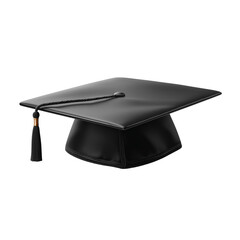 black College graduation cap isolated on transparent background, Clipart png