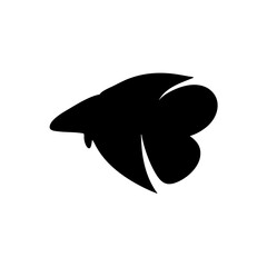 Fototapeta premium Betta fish silhouette vector art 