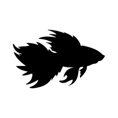 Betta fish silhouette vector art 