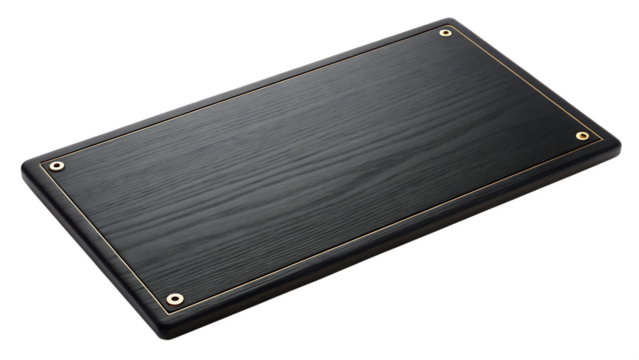 Black wooden cutting board isolated on transparent background, a kitchen tool for food preparation and serving with a modern design - Powered by Adobe