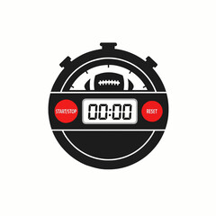 Football Snap Timer or Stopwatch Icon Flat Vector