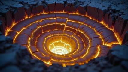 Artistic Landscape of Earth Core Structure