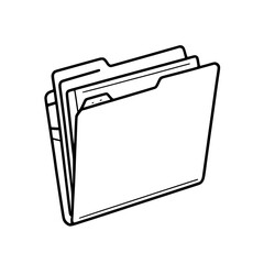 Simple document folder icon in outline
