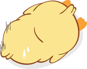 Cute cartoon yellow chick character