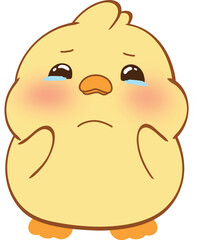 Cute cartoon yellow chick character
