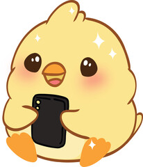 Cute cartoon yellow chick character