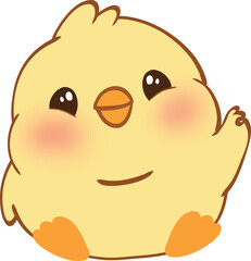 Cute cartoon yellow chick character