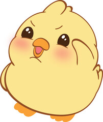 Cute cartoon yellow chick character