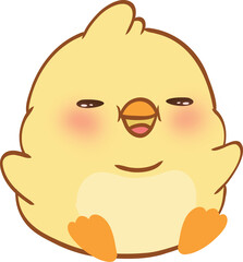 Cute cartoon yellow chick character