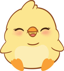 Cute cartoon yellow chick character