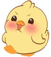 Cute cartoon yellow chick character