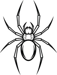 Obraz premium Detailed outline of a spider in silhouette