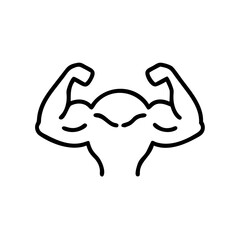 Flexed arm muscles symbolizing strength and fitness concept of Health and Well-being  