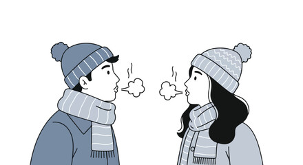 Winter Breath: Cold Air Exchange Illustration