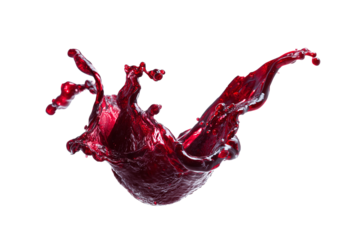 Red wine splash isolated on transparent background, Clipart png